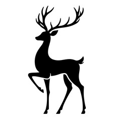 Standing Deer Silhouette – Christmas Reindeer Ornament Vector