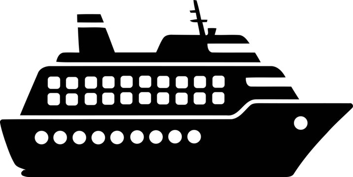 Modern cruise ship silhouette
