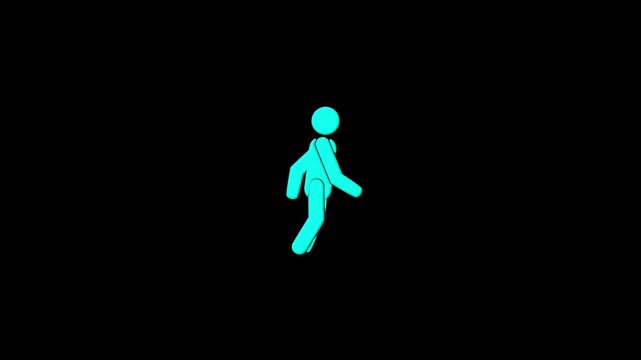 Sticky Man Running Animation on Green Screen &ndash; Cartoon Stick Figure Motion Graphic for Video Editing, Explainer Videos, and Educational Content.4k video