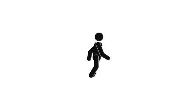Sticky Man Running Animation on Green Screen &ndash; Cartoon Stick Figure Motion Graphic for Video Editing, Explainer Videos, and Educational Content.4k video
