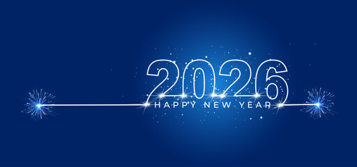 Obraz premium 2026 Happy New Year greeting Card