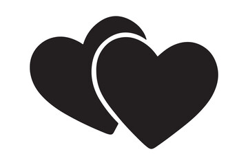 Black heart icon design for love and affection symbol
