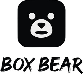 bear icon box logo simple geometric animal mark