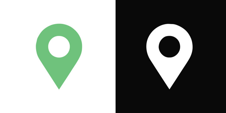location pin symbol green and white color map marker silhouette vector