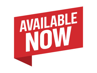 Red Available Now Sign Banner