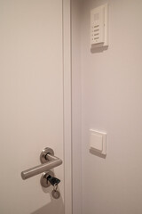 locked apartment door with intercom