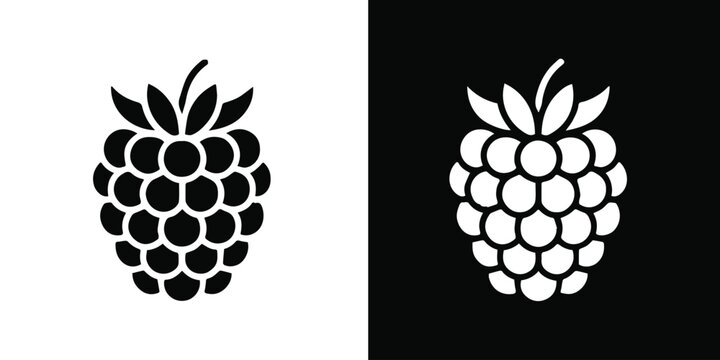 raspberry logo mark monochrome berry graphic for food label vector