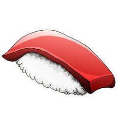 Tuna sushi on a PNG background.