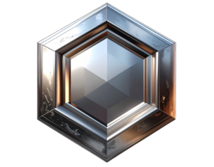 Metallic Hexagon Abstract Transparent Background PNG