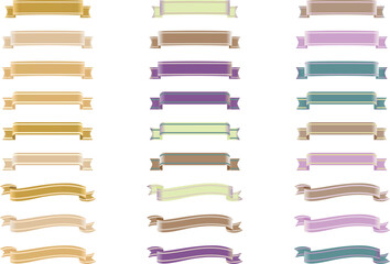 A colorful collection of vector ribbons and banners featuring an art illustration set of school books and business labels for web design and education templates