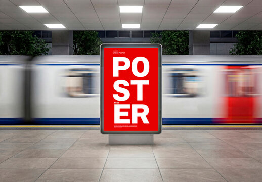 Subway Advertising Lightbox Mockup