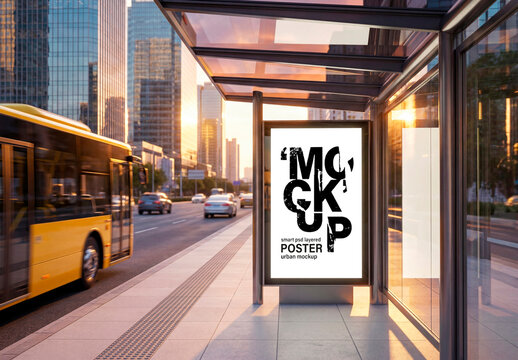Bus Stop Advertising Mockup