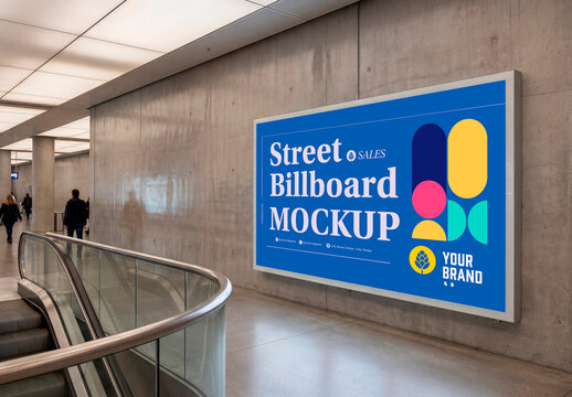 Underground Wall Billboard Mockup