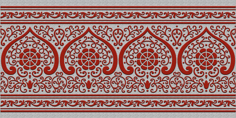 Embossed floral pattern. Decorative texture. Indian art legacy. Overlapping vignettes. Indian, Arabic, Middle East classic style. 