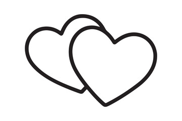 Intertwined hearts symbolizing love and affection in a simple design