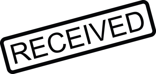 Received rubber stamp icon isolated on white background