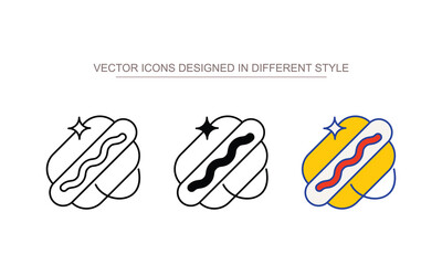 Hot Dog icon design with white background stock illustration