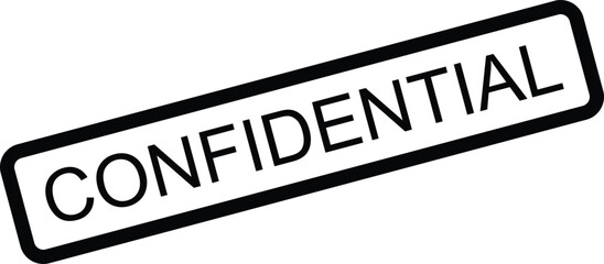 Confidential rubber stamp icon isolated on white background