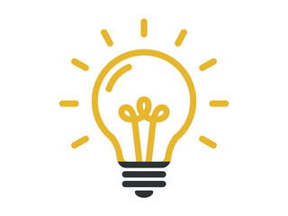 Yellow Light Bulb Icon Brightness