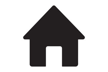 Simple black house icon isolated on transparent background for design use