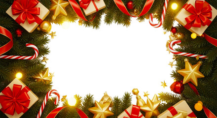 christmas frame with christmas decorations