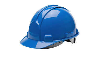 Blue hard hat safety helmet on black background protective gear construction