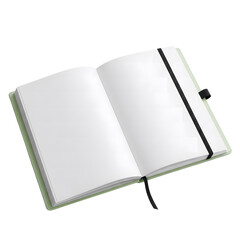 Open Blank Notebook with Black Elastic.