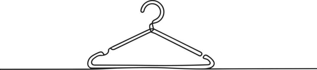 Clothes Hanger Continuous Line Icon, hanger icon continuous line drawing. drawing of clothes hanger. one line Icon drawing