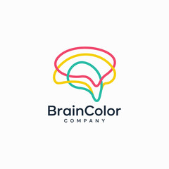 creative Brain icon, Brain  silhouette logo design