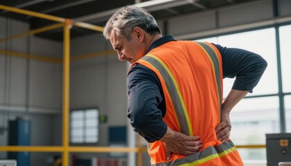 Construction workers experiencing back pain at job site insights on health and safety in industrial environments