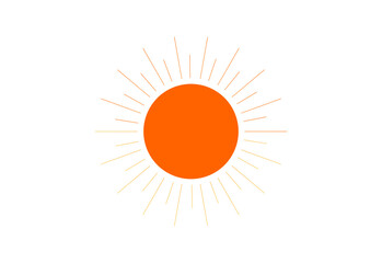 Minimalist Orange Sunburst Vector Illustration