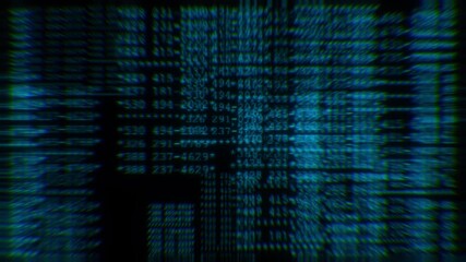 Retro Blue Computer Terminal Data Scrolling Loop - Powered by Adobe