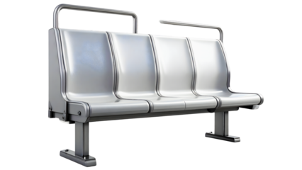Plastic subway seat featuring a built-in metal support frame.