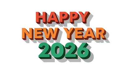 Happy new year 2026 colorful 3d text © RONI