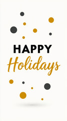 Festive holiday greeting card design with modern dots pattern