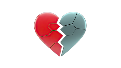 Broken Heart Puzzle on White Background