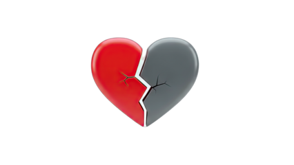 Broken Heart Symbol on White Background