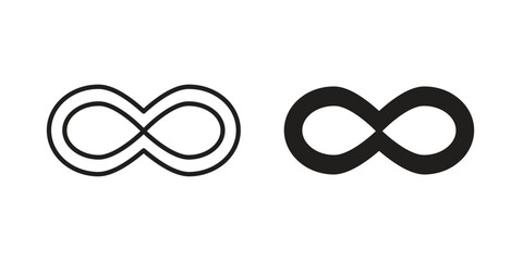 Infinity icon flat simple icon. Liner version - stock vector.