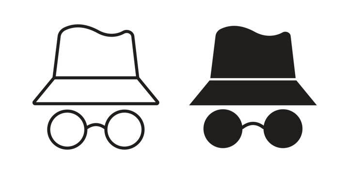 Incognito icon flat simple icon. Liner version - stock vector.