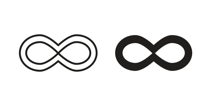 Infinity icon flat simple icon. Liner version - stock vector.