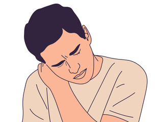 Man experiencing neck pain and discomfort