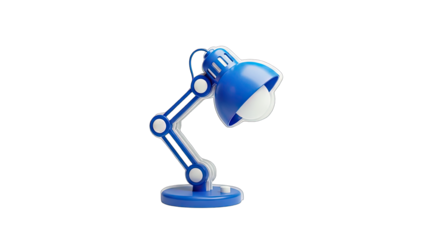 Blue Desk Lamp Isolated on White Background