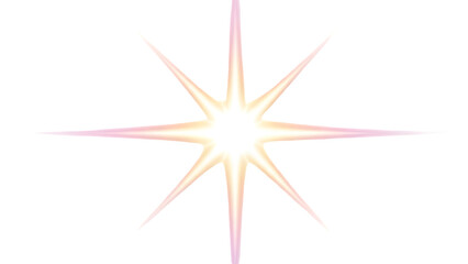 Obraz premium Glowing white star isolated on transparent background