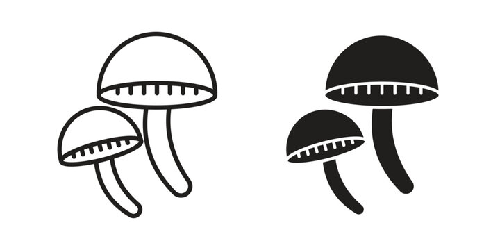 Mushroom icon flat simple icon. Liner version - stock vector.