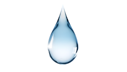 A single water droplet isolated on transparent background