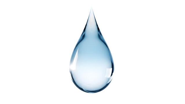A single water droplet isolated on transparent background