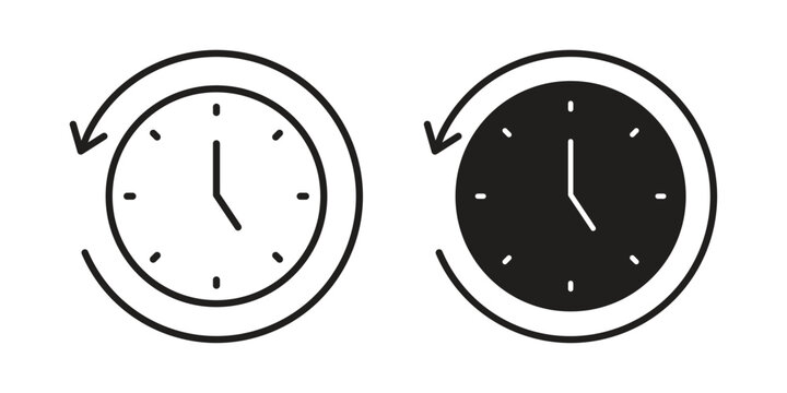 Past time icon flat simple icon. Liner version - stock vector.