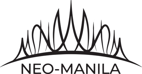 Neo Manila cityscape abstract crown shape and urban architecture design vector