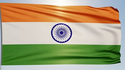 Indian flag waving in the wind