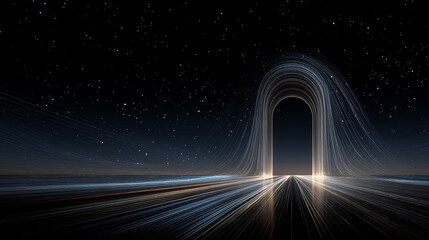 Portal to the cosmos with starry night